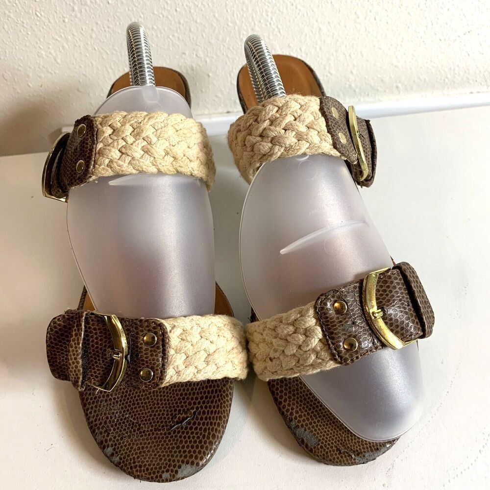 Avon Slip-On Heels Buckle Straps Size 8 Vintage 90s Bohemian